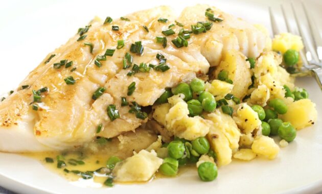 Smoked haddock with chive, pea and potato crush recipe olive magazine