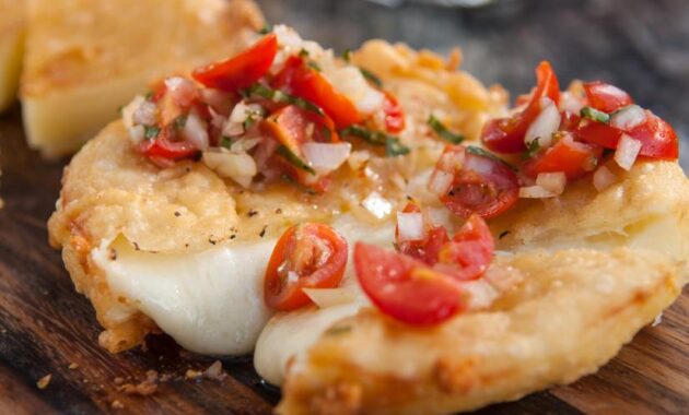 Fried provolone with italian salsa recipe guy fieri food network