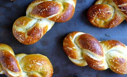 Homemade soft pretzel twists recipe