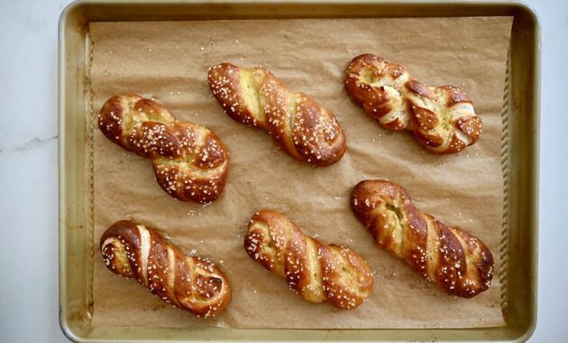 Homemade soft pretzel twists just a taste