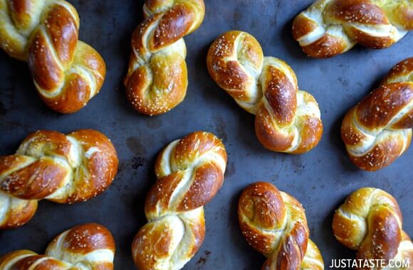 Homemade soft pretzel twists just a taste