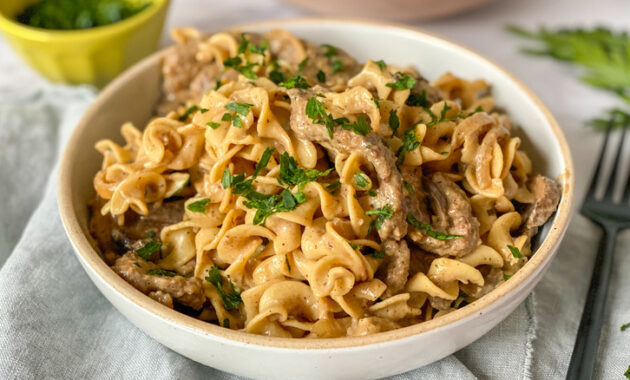 Classic beef stroganoff recipe