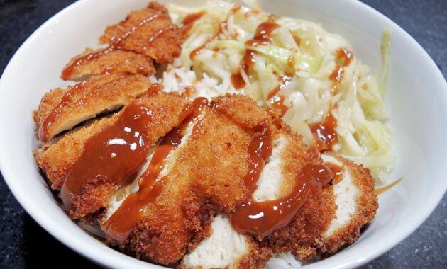 Crispy Chicken Katsu with Tonkatsu Sauce and Sesame Cabbage Recipe