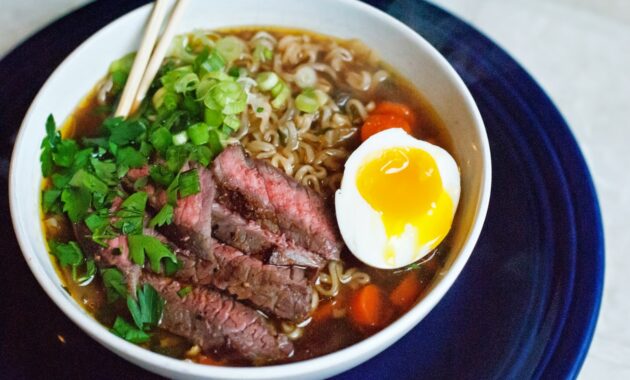 Japanese beef ramen noodles