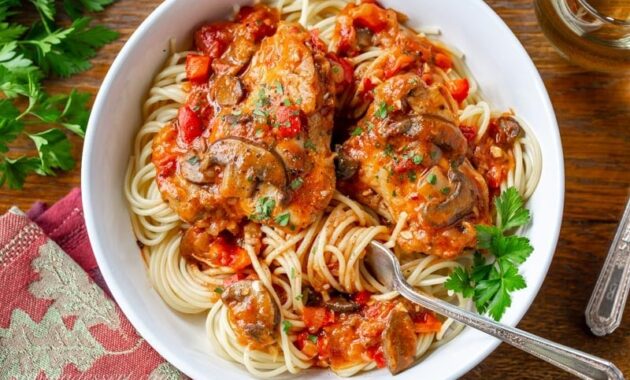 Chicken cacciatore recipe saving room for dessert