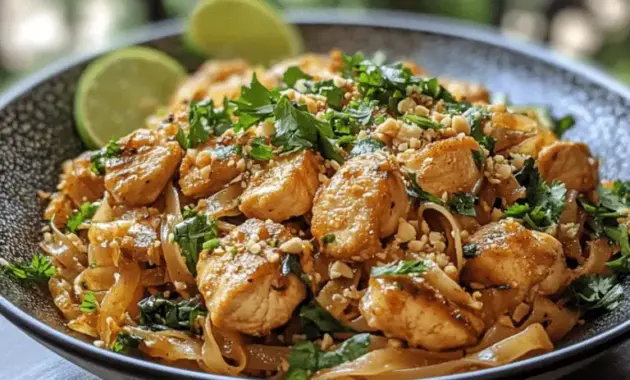 Chicken Pad Thai Recipe Delectable Meal