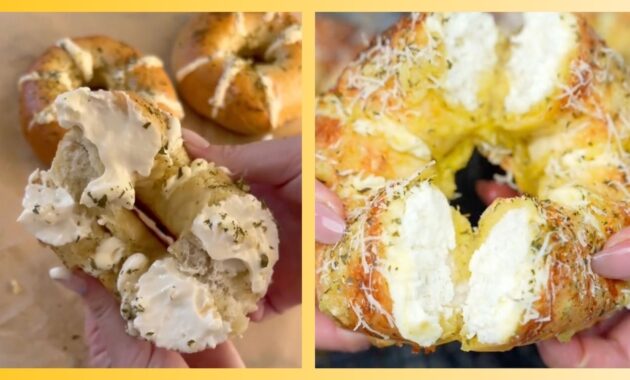 How to make the viral cream cheesestuffed bagels abc news