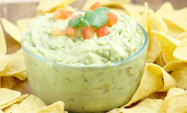 Creamy Guacamole Sour cream adds extra creaminess to this creamy
