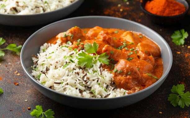 chicken-paprikash-with-basmati-wild-rice-in-juicy-paprika-sauce-and-parsley