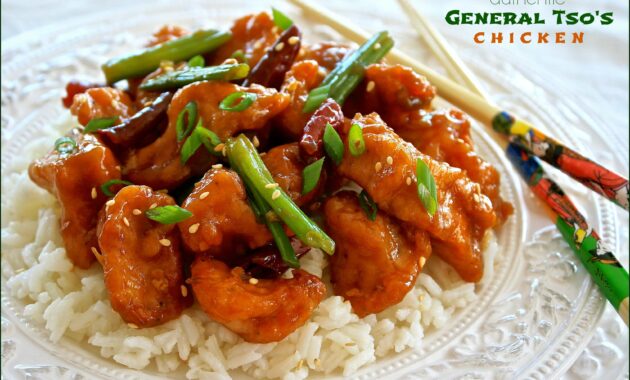 Authentic General Tso's Chicken with Green Onions & Dried Red Chili