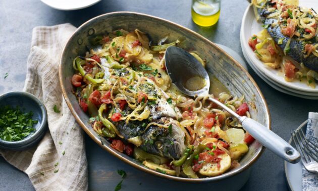 Sea bream with potatoes, fennel and olives recipe BBC Food