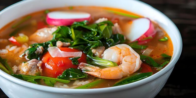 Sinigang Soup Recipe with Tamarind Pork or Shrimp Radish Tomatoes
